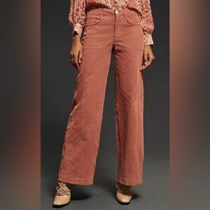 Anthropologie Pilcro The Gwen Wide-Leg High Rise Corduroy Pants 28